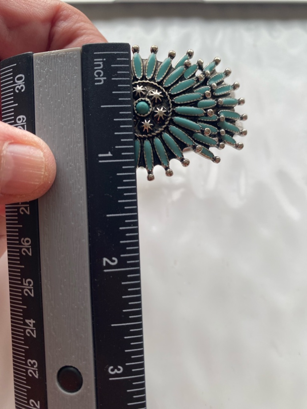 Turquoise Sunburst Cuff Bracelet - Picture 9 of 10
